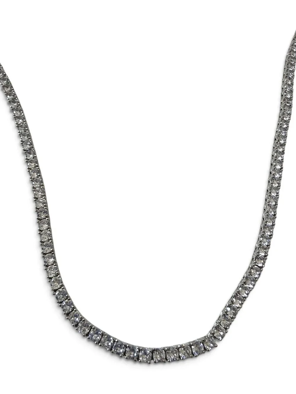 Imperium 3mm Rhinestone Tennis Necklace Chain Silver Sparkle Necklace